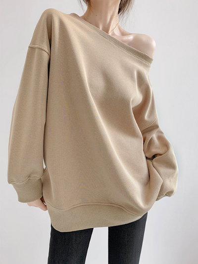 one shoulder oversize sweat