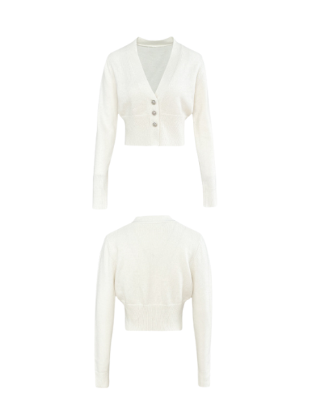 v neck white cardigan