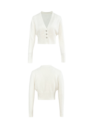 v neck white cardigan