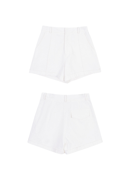 off white cotton short pants