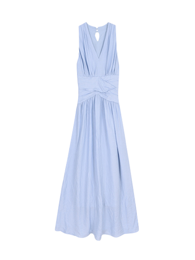 sleeveless waist slim casual long one piece