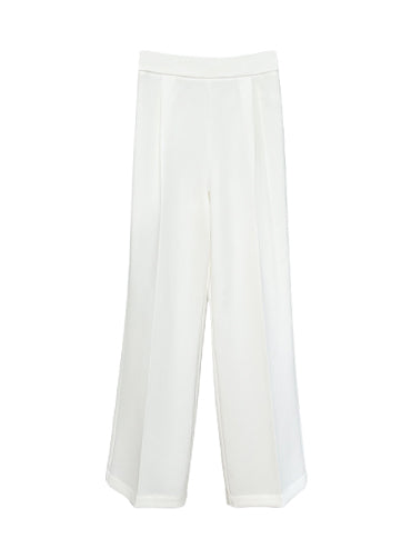 【即納】high waist straight slim tuck pants