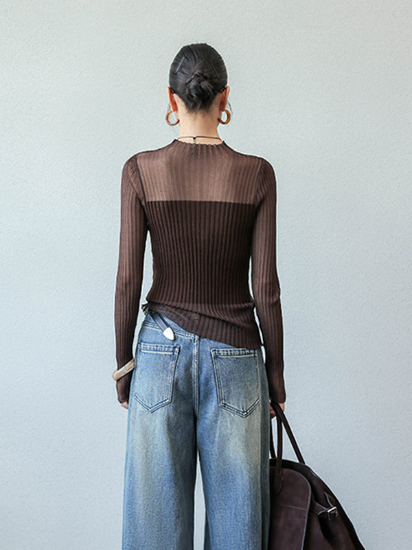 see through long sleeve tops