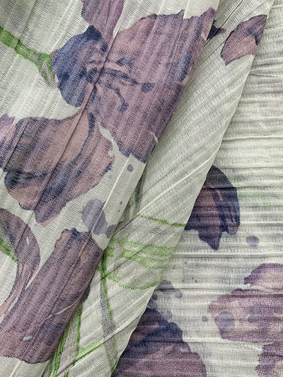 v neck flower tencel long one piece