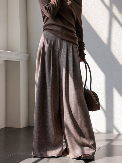 high end wide leg tuck pants