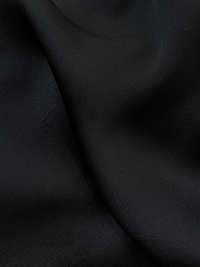 chain square neck puff sleeve black dress