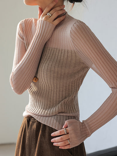 see through long sleeve tops