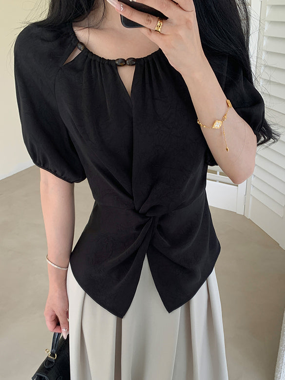 puff sleeve niche design tops