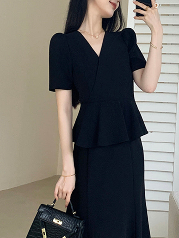 peplum mermaid skirt style dress