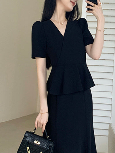 peplum mermaid skirt style dress