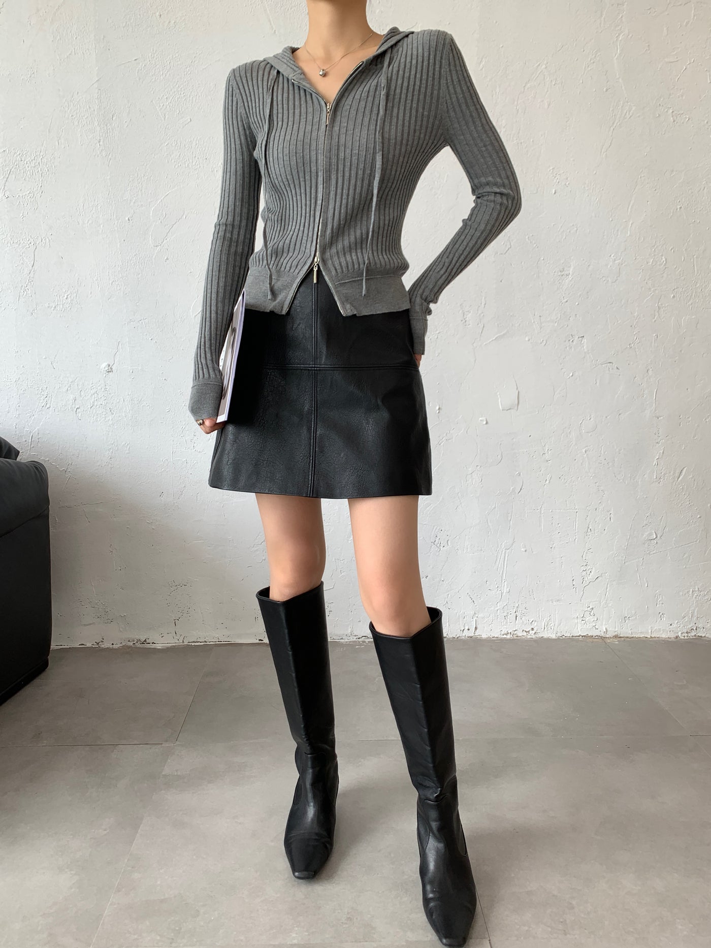 leather mini skirt