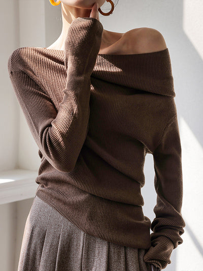 one shoulder asymmetric long sleeve top