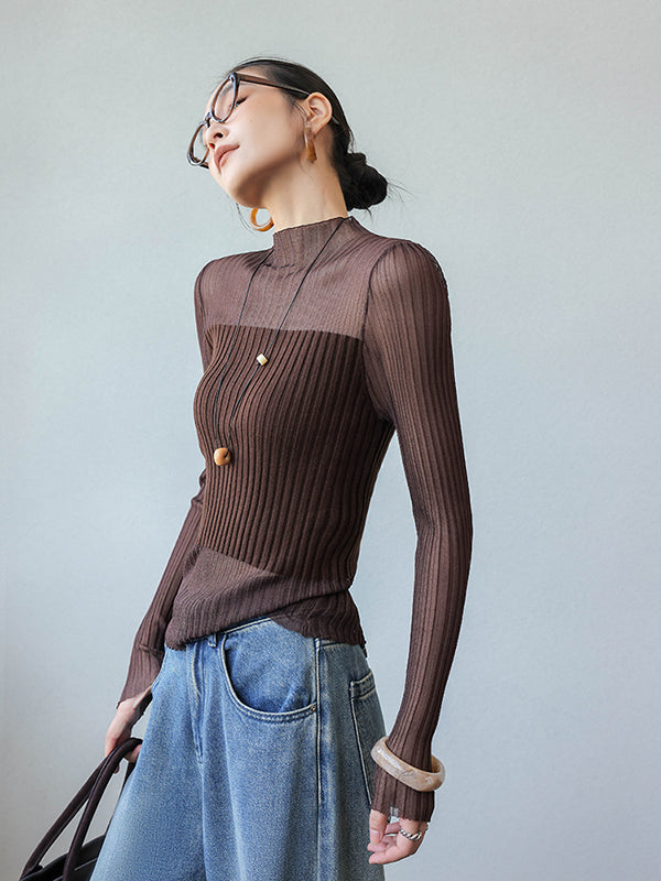 see through long sleeve tops