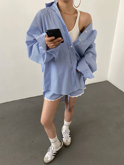 casual shirt lace short pants setup