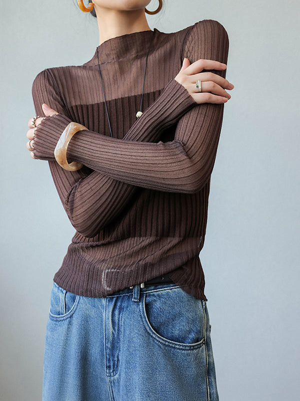 see through long sleeve tops