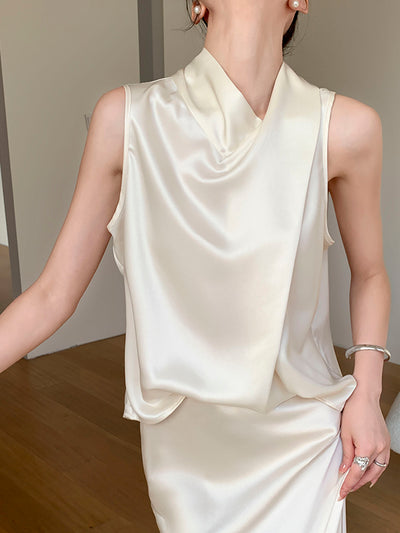 satin back ribbon sleeveless