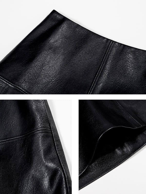 leather mini skirt