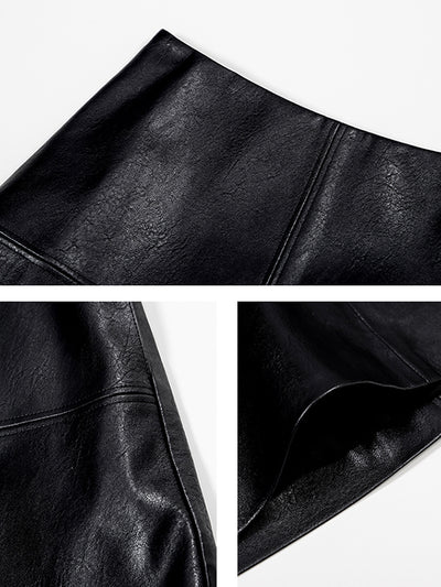 leather mini skirt