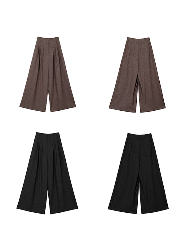 high end wide leg tuck pants