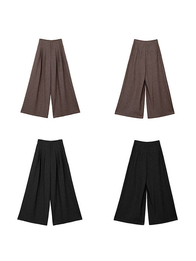 high end wide leg tuck pants