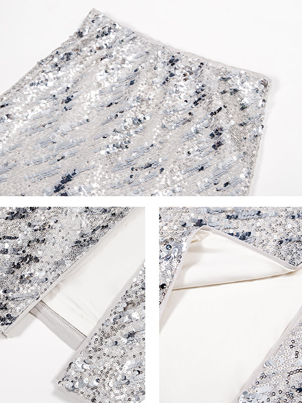 high end sequin long tight skirt