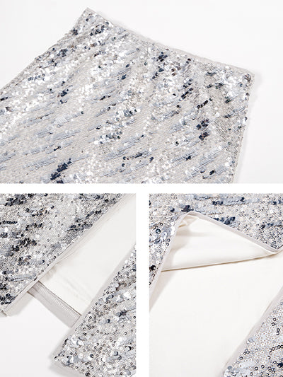 high end sequin long tight skirt