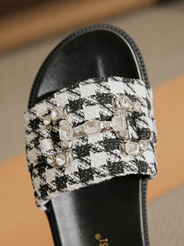 houndstooth bijou flat sandals