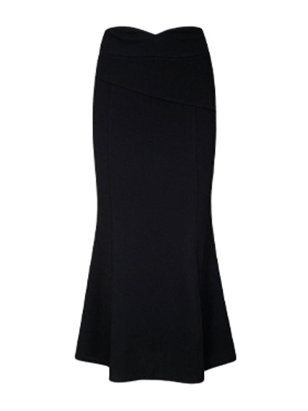 high waist side slit mermaid skirt