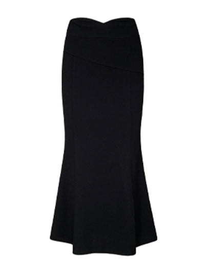 high waist side slit mermaid skirt