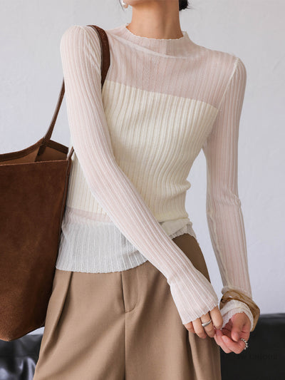 see through long sleeve tops