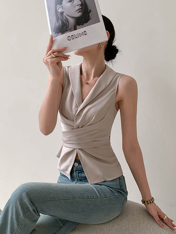 waist slim v neck vest