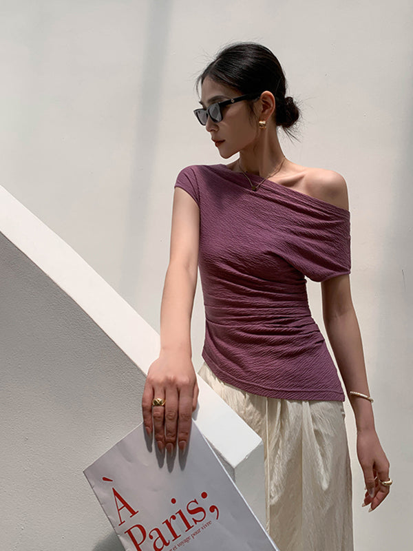 one shoulder smooth tops
