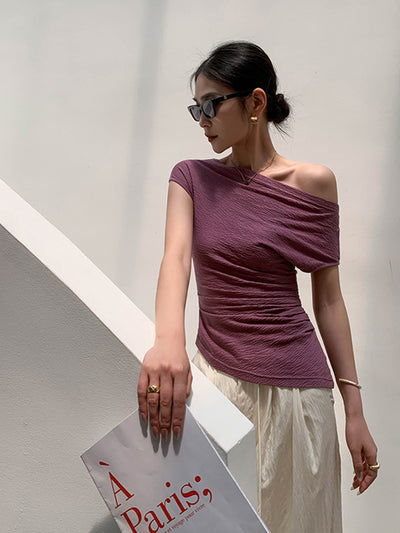 one shoulder smooth tops
