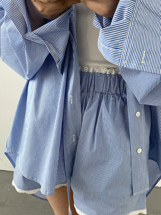 casual shirt lace short pants setup