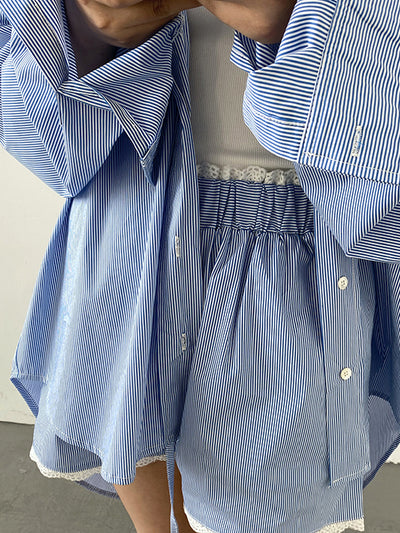 casual shirt lace short pants setup