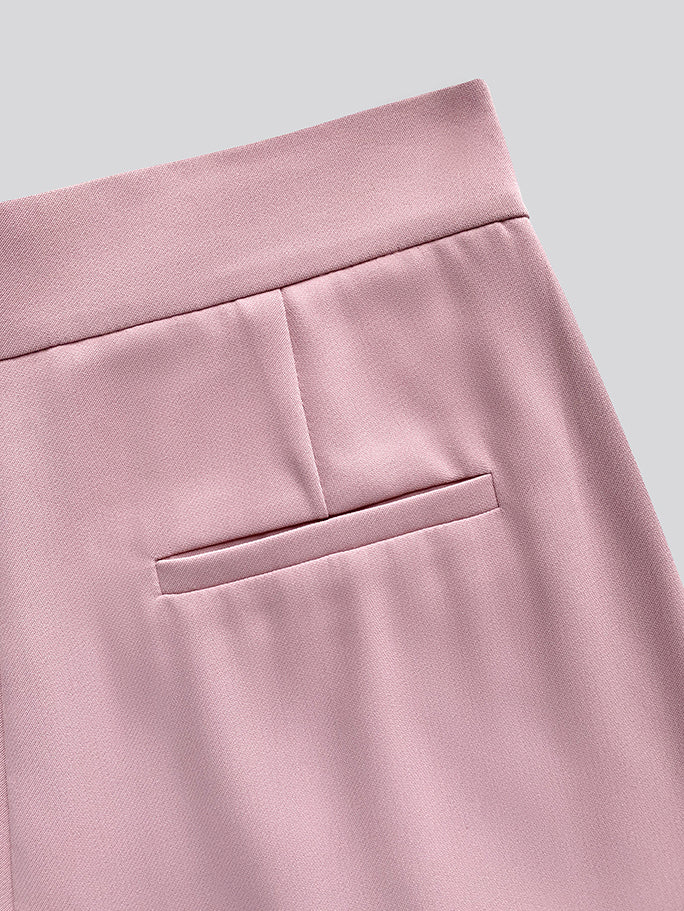 high waist pink wide straight pants