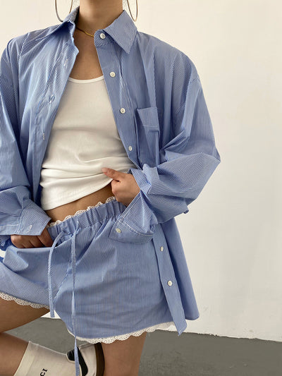 casual shirt lace short pants setup