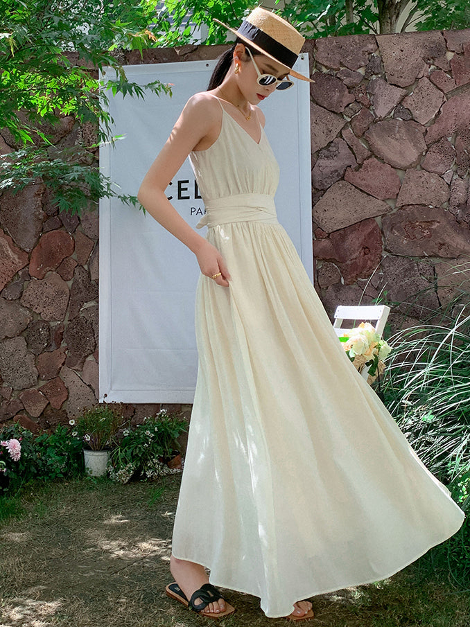 off white camisole long one piece