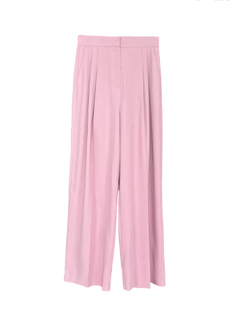 high waist pink wide straight pants