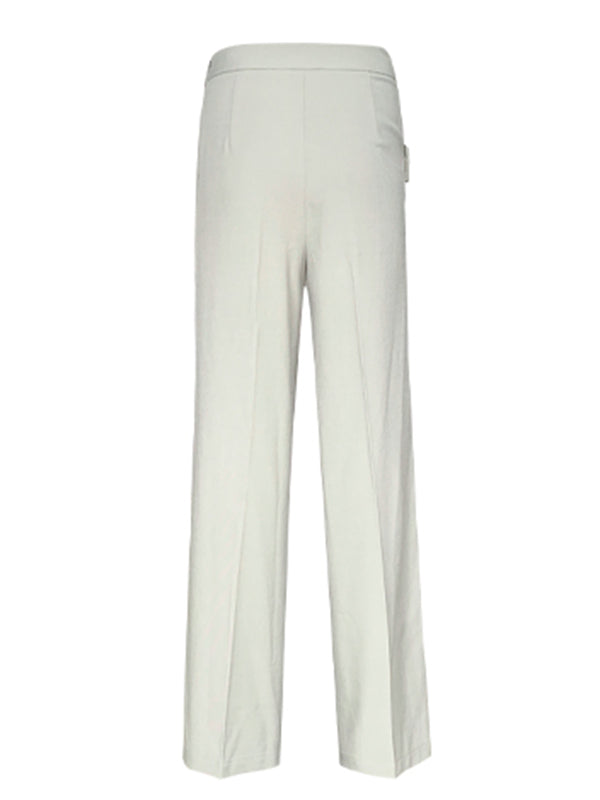 diagonal belt wide leg pants