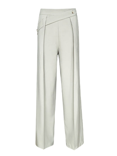 diagonal belt wide leg pants