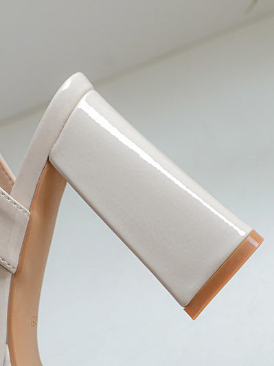 square toe chunky heel strap sandals