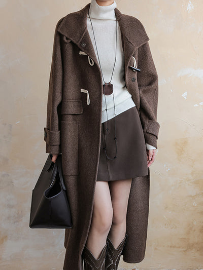 high waist slim a line brown skirt