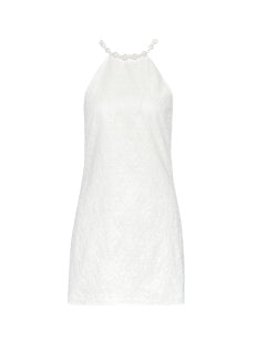 halter neck white tight mini one piece