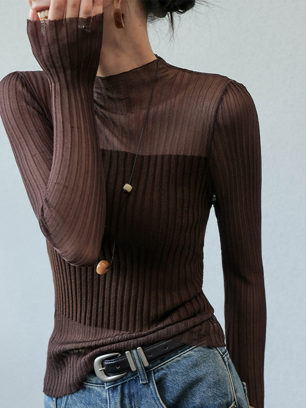see through long sleeve tops