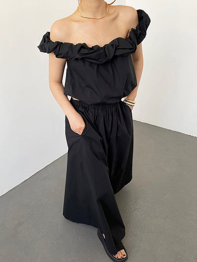 off shoulder tops and long skirt setup
