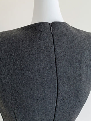 sleeveless gray flare mini one piece