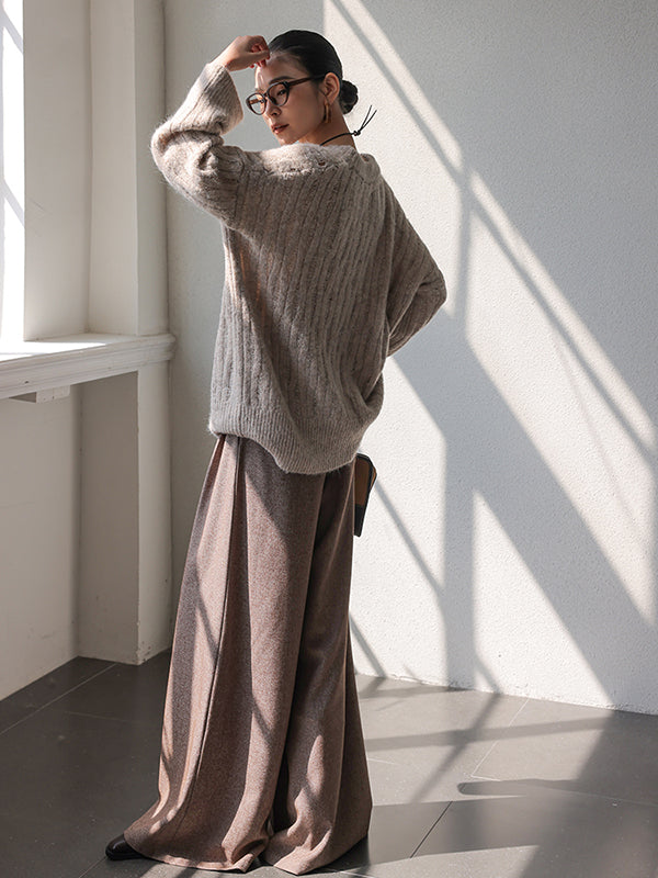 high end wide leg tuck pants