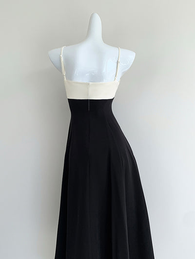 bicolor camisole flare dress