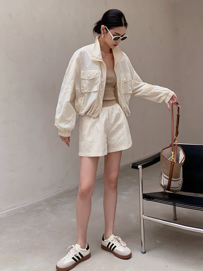 uv cut jacket short pants setup